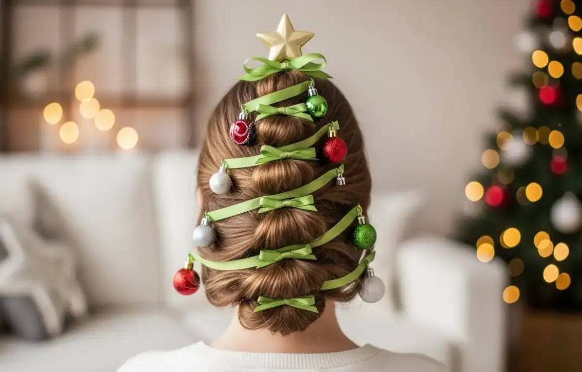 24 Creative Christmas Tree Hairstyles That Are Totally Festive