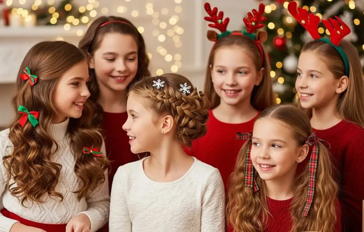 25 Cute Girls Christmas Hairstyles That Are Perfect for Parties