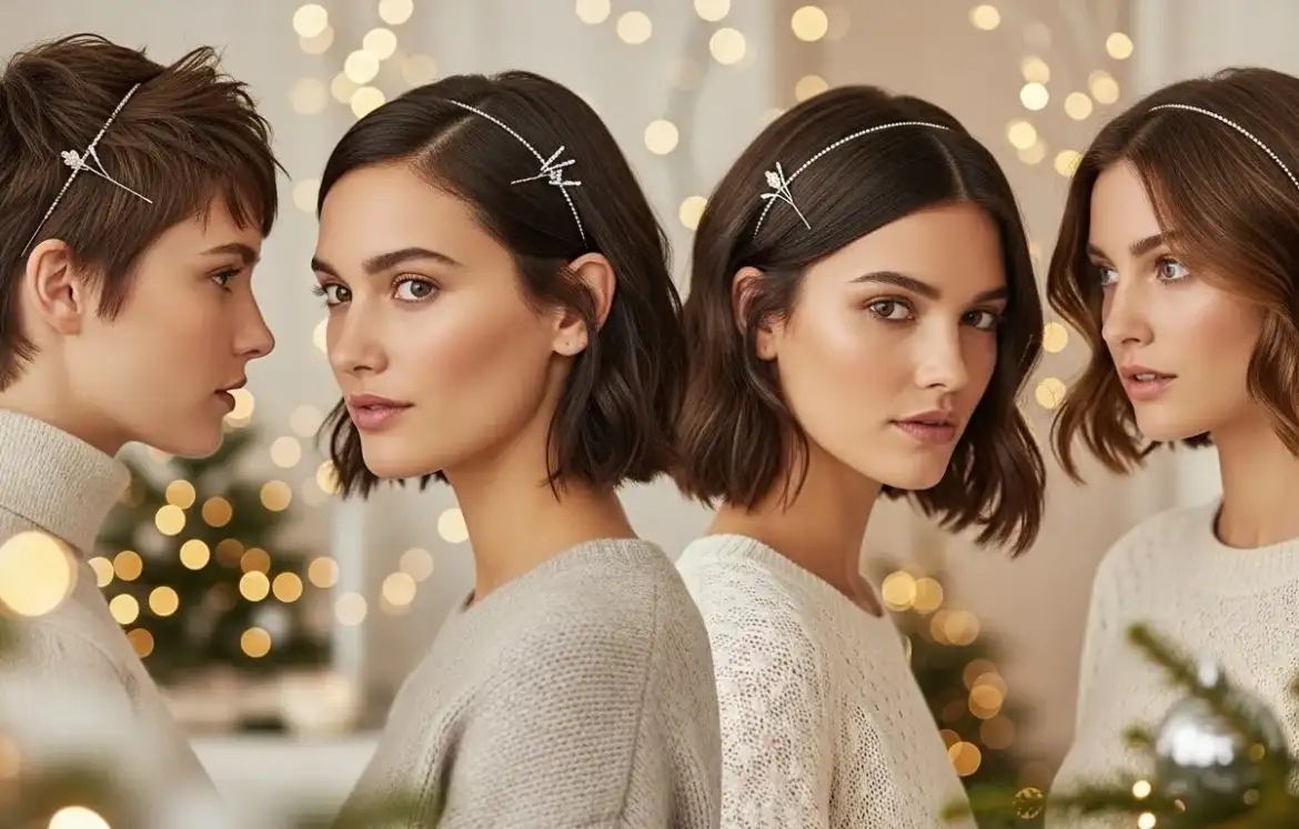 26 Easy Short Hair Christmas Hairstyles for Busy Mornings