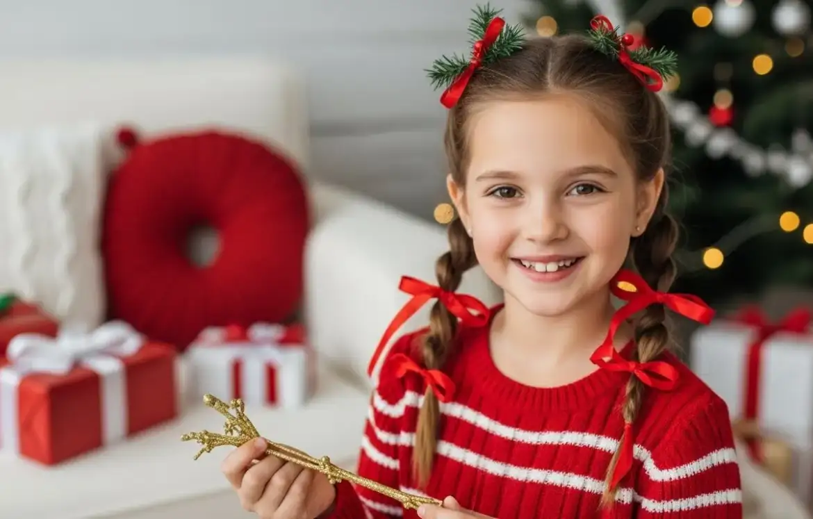 24 Festive Christmas Girl Hairstyles That Are Adorable