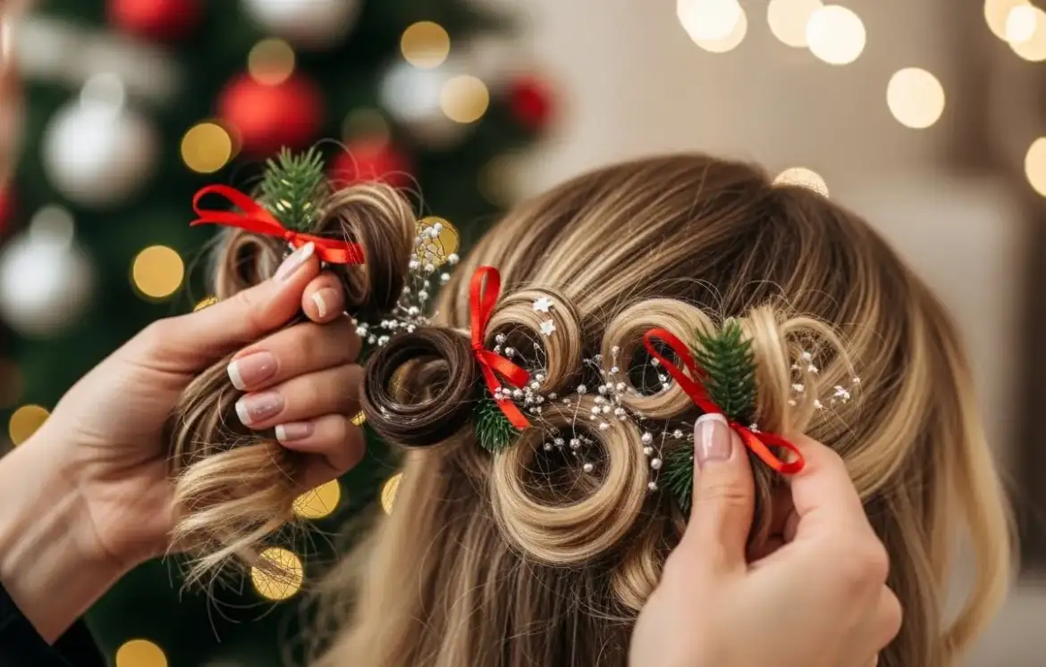 26 Cute & Easy Christmas Hairstyles Anyone Can Do